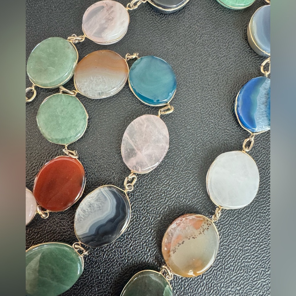 Multicolor Wire Wrapped Agate Stone Necklace - image 3